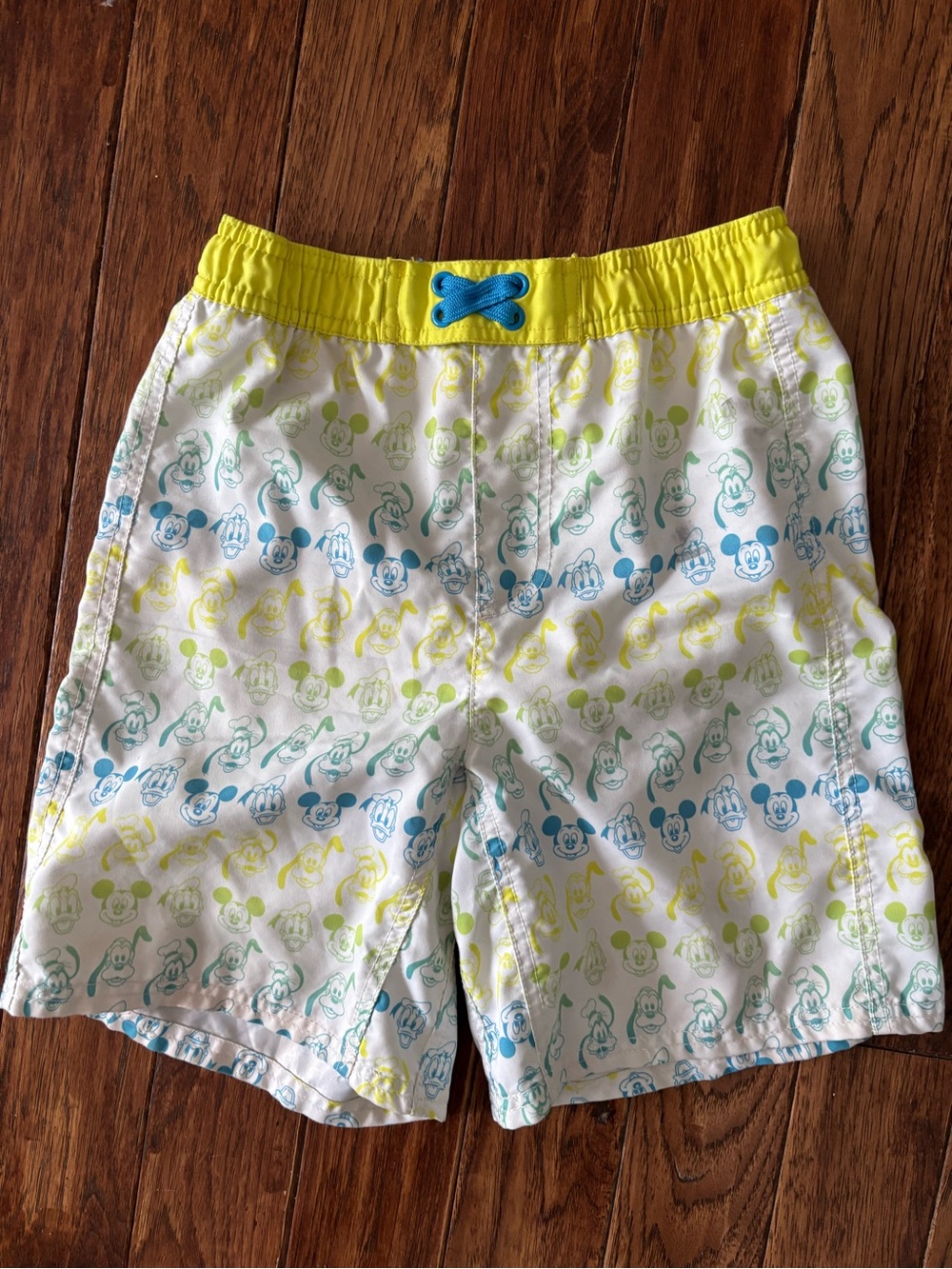 Disney Parks 9/10 Boys Swim Swimsuit Trunks Shorts Mickey Friends Neon Yellow